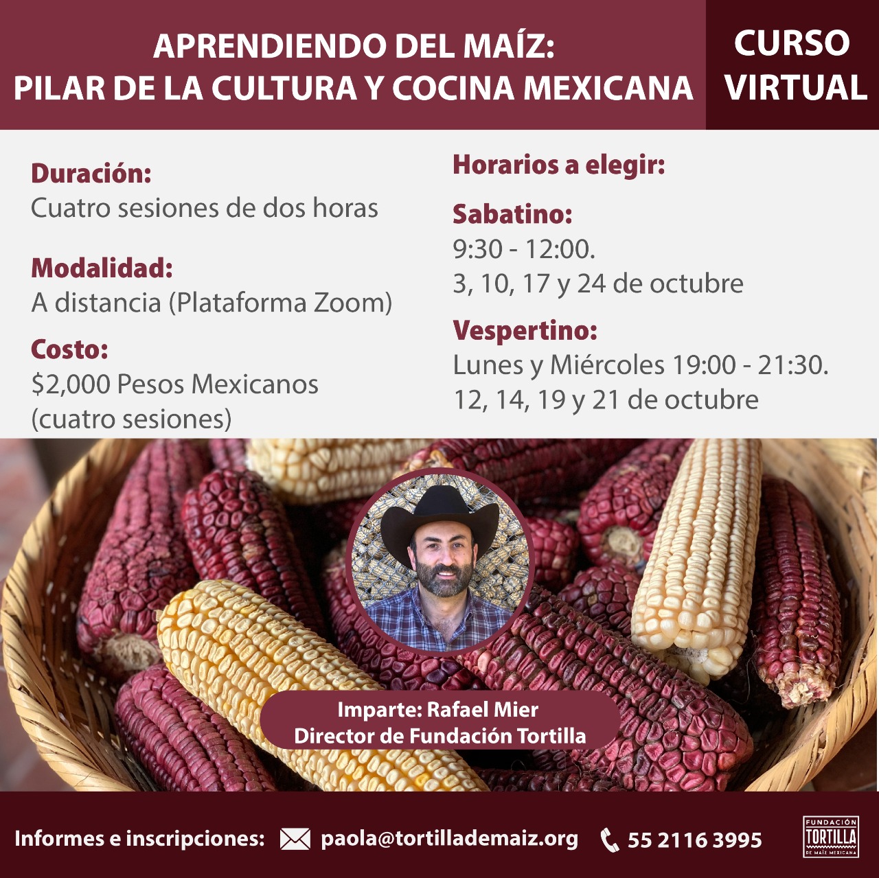 curso virtual curso de nixtamalización curso sobre maíz curso Rafael Mier